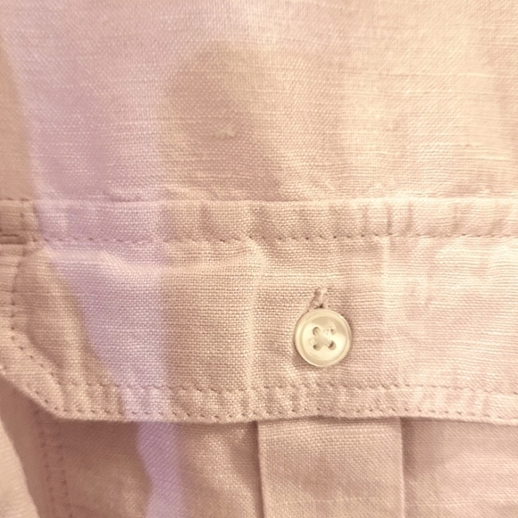 Express Button Down Top Linen and Cotton Blend - Picture 2 of 5